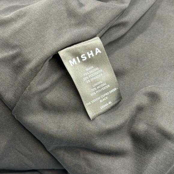 🆕 MISHA COLLECTION 🧿 NWOT The Devon Maxi Dress, Black Cupro-Jersey, Sz M US6 - Picture 15 of 15